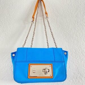 Milly of New York Borse neon blue leather small chain strap crossbody bag $380
